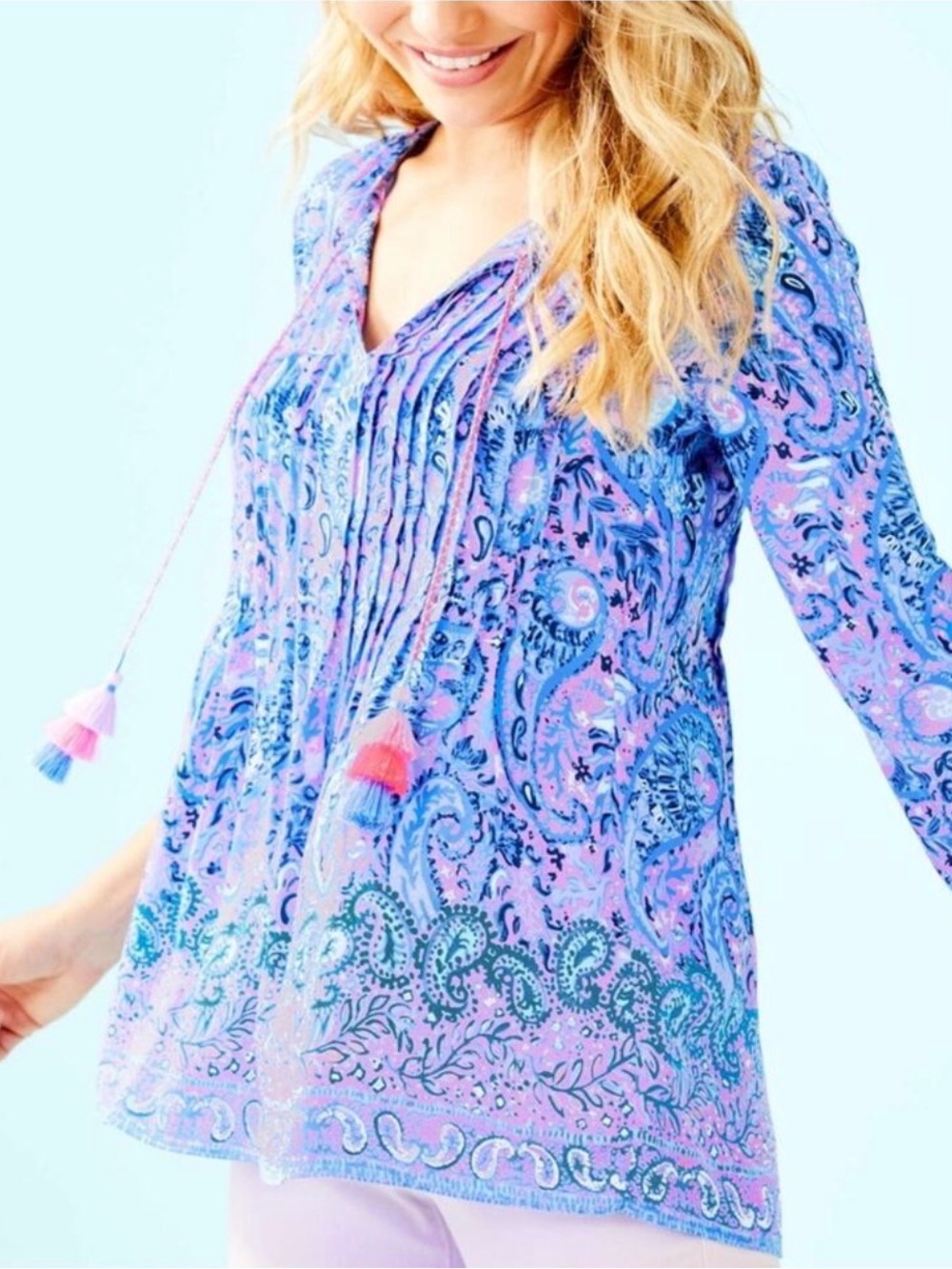 Lilly Pulitzer Resort Wear Marilina
Tunic Blouse Purple Iris XXS